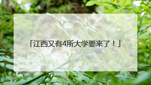 江西又有4所大学要来了！
