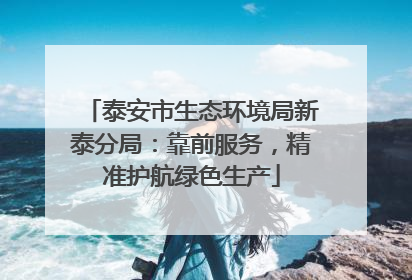 泰安市生态环境局新泰分局：靠前服务，精准护航绿色生产