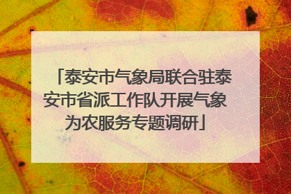 泰安市气象局联合驻泰安市省派工作队开展气象为农服务专题调研