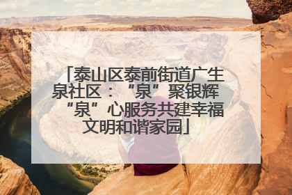 泰山区泰前街道广生泉社区：“泉”聚银辉“泉”心服务共建幸福文明和谐家园