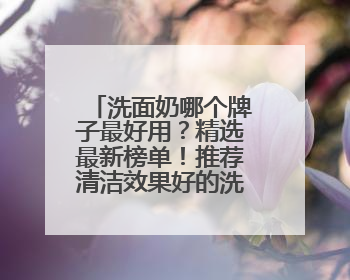 洗面奶哪个牌子最好用？精选最新榜单！推荐清洁效果好的洗面奶