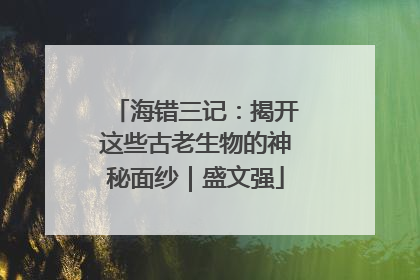 海错三记：揭开这些古老生物的神秘面纱｜盛文强