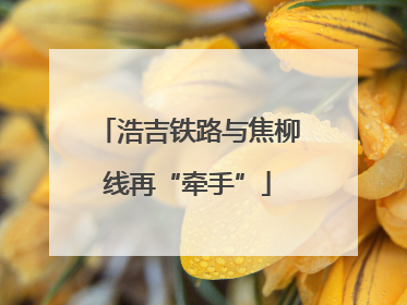 浩吉铁路与焦柳线再“牵手”