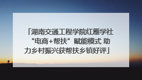 湖南交通工程学院红雁学社“电商+帮扶”赋能模式 助力乡村振兴获帮扶乡镇好评