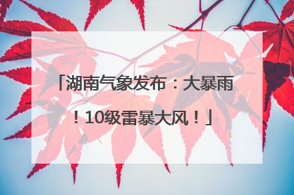 湖南气象发布：大暴雨！10级雷暴大风！