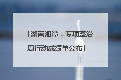 湖南湘潭：专项整治周行动成绩单公布