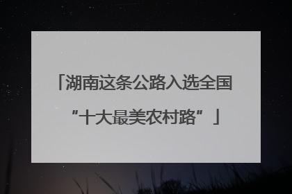 湖南这条公路入选全国“十大最美农村路”