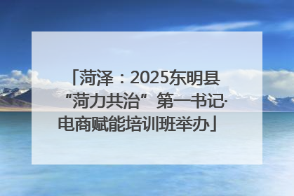 菏泽：2025东明县“菏力共治”第一书记·电商赋能培训班举办