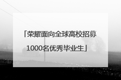 荣耀面向全球高校招募1000名优秀毕业生