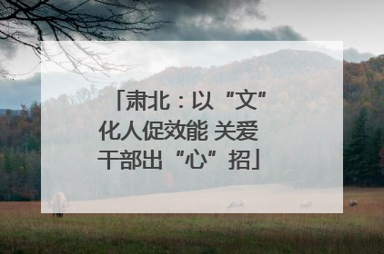 肃北：以“文”化人促效能 关爱干部出“心”招