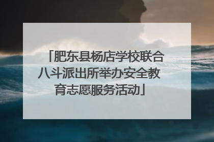 肥东县杨店学校联合八斗派出所举办安全教育志愿服务活动