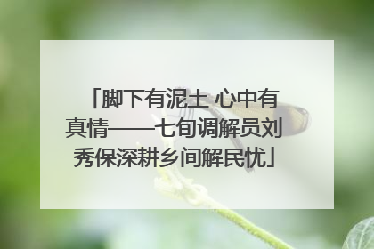 脚下有泥土 心中有真情——七旬调解员刘秀保深耕乡间解民忧
