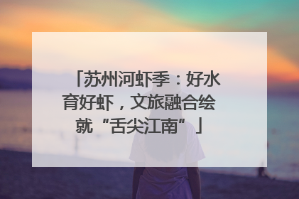 苏州河虾季：好水育好虾，文旅融合绘就“舌尖江南”
