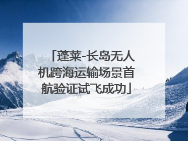 蓬莱-长岛无人机跨海运输场景首航验证试飞成功