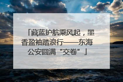 藏蓝护航乘风起，墨香盈袖踏浪行——东海公安圆满“交卷”