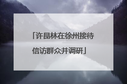 许昆林在徐州接待信访群众并调研