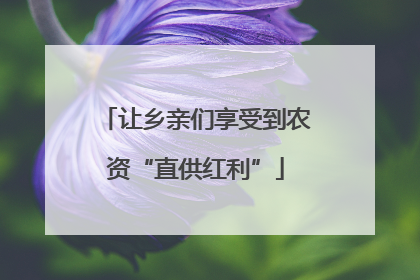让乡亲们享受到农资“直供红利”