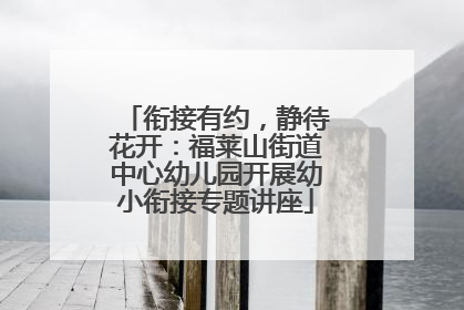 衔接有约，静待花开：福莱山街道中心幼儿园开展幼小衔接专题讲座