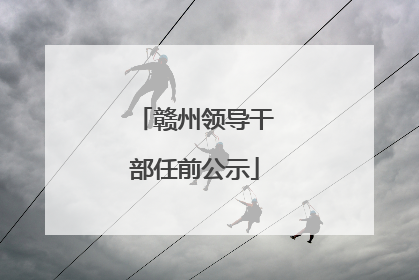 赣州领导干部任前公示