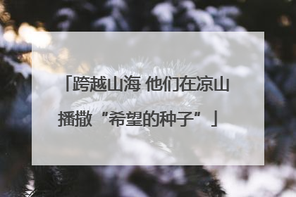 跨越山海 他们在凉山播撒“希望的种子”