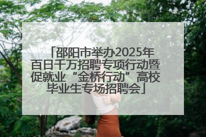 邵阳市举办2025年百日千万招聘专项行动暨促就业“金桥行动”高校毕业生专场招聘会