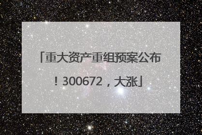 重大资产重组预案公布！300672，大涨
