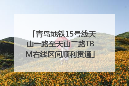 青岛地铁15号线天山一路至天山二路TBM右线区间顺利贯通