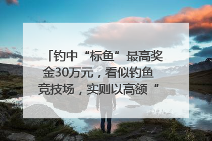钓中“标鱼”最高奖金30万元，看似钓鱼竞技场，实则以高额“回报”作“饵”……｜今晚九点半