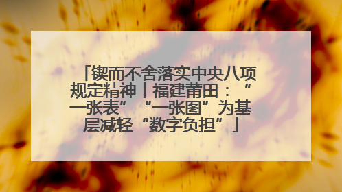 锲而不舍落实中央八项规定精神丨福建莆田：“一张表”“一张图”为基层减轻“数字负担”