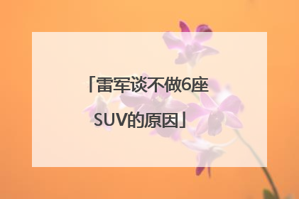 雷军谈不做6座SUV的原因