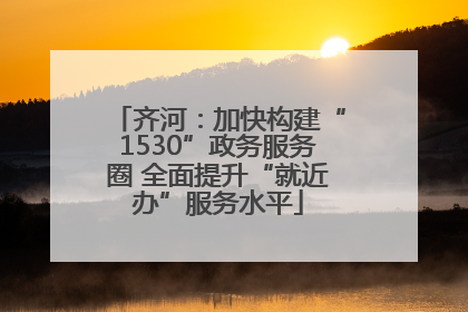 齐河：加快构建“1530”政务服务圈 全面提升“就近办”服务水平