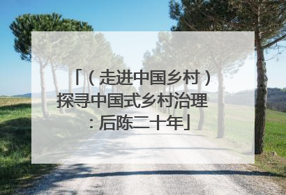 （走进中国乡村）探寻中国式乡村治理：后陈二十年
