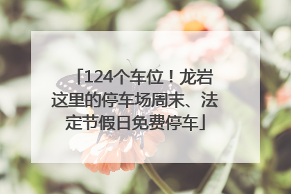 124个车位！龙岩这里的停车场周末、法定节假日免费停车