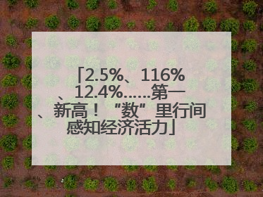 2.5%、116%、12.4%……第一、新高！“数”里行间感知经济活力