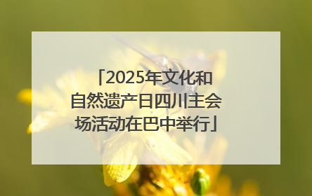 2025年文化和自然遗产日四川主会场活动在巴中举行