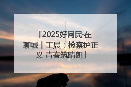 2025好网民·在聊城｜王晨：检察护正义 青春筑晴朗