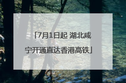 7月1日起 湖北咸宁开通直达香港高铁
