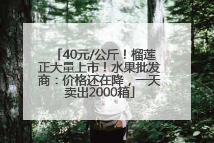 40元/公斤！榴莲正大量上市！水果批发商：价格还在降，一天卖出2000箱