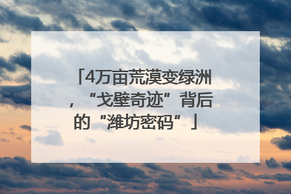 4万亩荒漠变绿洲，“戈壁奇迹”背后的“潍坊密码”