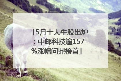 5月十大牛股出炉：中邮科技逾157%涨幅问鼎榜首