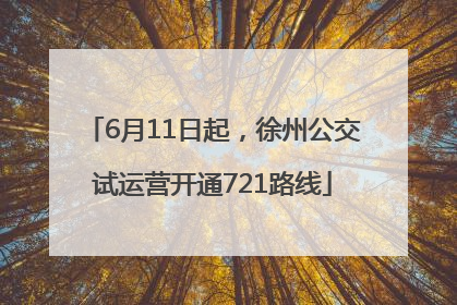 6月11日起，徐州公交试运营开通721路线