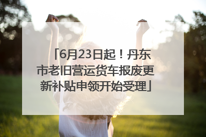 6月23日起！丹东市老旧营运货车报废更新补贴申领开始受理
